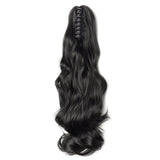 Claw Ponytail Hair Extension Clip in with Jaw/Claw Synthetic Straight Wave Black Brown (18-26")