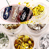 Duufin 6 Boxes Nail Rhinestones and 40 Pots Nail Foils Flakes Nail Paillette Foil Chips Nail Gems Nail Sequins Nail Studs for Nail Art