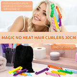 36 Pieces Hair Curlers Spiral Curl Styling Kit Spiral Curlers Hair Roller No Heat Hair Curler for Extra Long Hair Most Kinds of Hairstyle (30 cm/ 12 Inch, Pink, Blue, Yellow, Green, Orange, Purple)