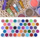 MEILINDS 45 Colors Nail Art Glitter Powder Acrylic Glitter Shiny Dust Set Nail Art Decoration