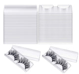 Healthcom 50 Pcs Clear Empty False Eyelash Storage Box Eyelash Packaging Box Plastic Eyelash Tray with Lid Mink Eye Lash Box Holder Bulk Eyelash Case Cosmetic Container Care Storage Organizer,Clear