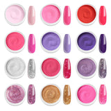 Modelones 12 Color Acylic Powder Violet Glitter Colorful Acrylic Nail Set Professional Polymer Colorful Acrylic Nails No Nail Lamp Needed
