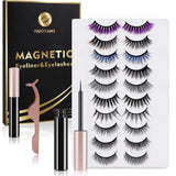 10 Pairs Magnetic Eyelash With Eyeliner, Reusable False Lashes Set , No Glue Needed