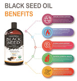 Organic Black Seed Oil USDA Pure Premium Quality Black Cumin Seed Oil Nigella Sativa. Glass Bottle - Undiluted, Cold Pressed, No Solvents, Vegan -8 fl oz. Natural Riches