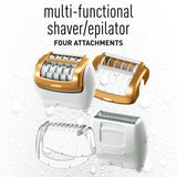 Panasonic ES-ED50-N Multi-Functional Wet/Dry Shaver and Epilator for Women, Women’s with Four Hair Removal Attachments and Travel Pouch