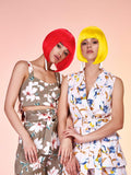 4 Pieces Short Bob Hair Wigs Costume Colorful Cosplay Wig Daily Party Hairpiece for Women Girls Decoration (Yellow, Red, Blue, Purple)