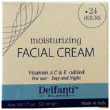 moisturizing facial cream vitamin a c and e added for use day and night delfanti milano made in italy 1.7 oz