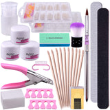 BQTQ Acrylic Powder False Nail Tip Nail Art Kit with Nail Files and Buffer for Manicure Nail Art Decoration Set Acrylic Nail Tools（Without Acrylic Liquid)