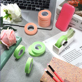 10 Rolls Eyelash Extension Tape Breathable Lash Tape Beauty Eyelash Tape Fabric Tape, 2 Pieces Silicone Eyelash Pad with Tape Cutter Dispenser for Eyelash Extension Supply (Pink, Green)