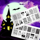 Whats Up Nails - Halloween Stamping Plates 2 pack (B031, B036) Stamping Plates for Nail Art Design
