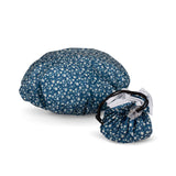 Finchberry Luxury Shower Cap, Waterproof and Reusable Bath Cap for Women, Protect Styled Hair, Compact Travel Design, Blue Floral