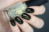 ILNP Up Top - Gold, Bronze, Green Color Shifting Iridescent Flakie Topper Nail Polish