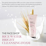 THEFACESHOP Rice Water Bright Foaming Cleanser, 10.1 Fl Oz