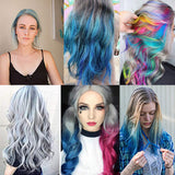 2 Colors Hair Color WAX, Silver Grey Blue Instant Hair Dye Wax, Natural Temporary Hair Color for Men and Women, Party, Daily Use, Cosplay