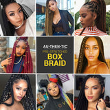 7 Packs 32 Inch AU-THEN-TIC Box Braid Crochet Hair Crochet Box Braids Hair Mambo Twist Braiding Pre-Stretched Pre Looped Hair Extensions (7-Pack, RAINBOW)