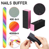 R HORSE Nail Polish Remover Tool Kit, 24Pcs Professional Manicure Tools Set-Nail Polish Remover Clips Cuticle Clipper&Pusher&Nipper Scraper Double Sided Nail Buffer Files Buffer Block Grits Brushes
