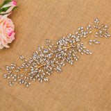 mecresh Bridal Hair Comb Crystal Floral Handmade DIY Bendable Hair Accessories for Wedding Party