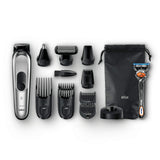 Braun MGK7020 10-in-1 Beard Head and Body Trimmer with AutoSense Technology Stainless Steel Trimmer Head Black/Silver