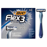 BIC Flex 3 Men's 3-Blade Disposable Razor, 10 Count