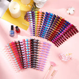 960 Pieces 47 Sets Medium Square Press on Nails Fingernails Glossy False Nail Artificial Fake Nail Full Cover Colorful Acrylic Nail Tip Kit for Women and Girls (Glossy Color)