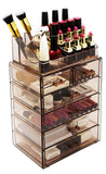 Sorbus Cosmetic Makeup and Jewelry Storage Case Display - Spacious Design - Great for Bathroom, Dresser, Vanity and Countertop (4 Large, 2 Small Drawers, Bronze Glow)