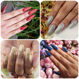 Dip Powder Nail Kit Starter - 8 Glitter Colors of 2-in-1 Nail Powder - Dip Application - No-Chip Shine for 3 Weeks - Strengthens Natural Nails - Fine Consistency, Easy Application