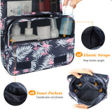 Toiletry Bag Womens, Travel Bag for Toiletries, Portable Shower Bag with Metal Hook, Hanging Toiletry Bag with Large Capacity, Waterproof Travel Makeup Organizer for Girls
