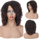 Affinitee Short Dreadlocks Twist Wig for Black Women - Synthetic Braided Crochet Curly Faux Locs Wig for African American Women - 6 Inches #1B/30