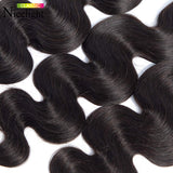 Nicelight Brazilian Body Wave Human Hair Bundles Unprocessed Body Wave Bundles Virgin Human Hair Natural Black Color (24 inch)