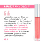 Winky Lux Disco Lip Gloss, pH Glitter Lip Gloss, Cute Color-Changing Pink for Glossier Lips with No Flavoring, 0.14 Oz, Hustle