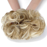 Hebelin 2pcs Messy Hair Bun Extensions Scrunchy Updo Elastic Wavy Curly Donut Chignon Hairpiece