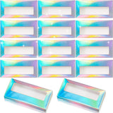50 Pieces Empty Eyelash Case Boxes Lash Box Packaging Empty Lash Boxes Glitter Paper Cardboard Plastic Eyelash Storage Box False Lashes Cases Holder (Multicolor)