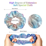 30 Pieces Metallic Scrunchies Shiny Elastic Hair Bands Scrunchy Gradient Mermaid Colors Hair Ties Ropes for Women Girls Hair, 10 Colors 2 Sides in Different Color