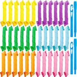 36 Pieces Hair Curlers Spiral Curl Styling Kit Spiral Curlers Hair Roller No Heat Hair Curler for Extra Long Hair Most Kinds of Hairstyle (30 cm/ 12 Inch, Pink, Blue, Yellow, Green, Orange, Purple)