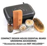 CASEMATIX Beard Travel Case Fits Your Beard Grooming Kit – Holds Beard Oil Conditioner, Beard Brush, Wooden Beard Comb, Beard Balm, Scissors and More