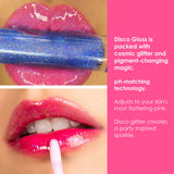 Winky Lux Disco Lip Gloss, pH Glitter Lip Gloss, Cute Color-Changing Pink for Glossier Lips with No Flavoring, 0.14 Oz, Hustle