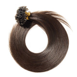 S-noilite U Tip Pre Bonded Human Hair Extensions Dark Brown 100strands 50g 22Inch Keration Fusion Nail Tip Hairpieces Silky Straight Brazilian Human Hair For Women #2