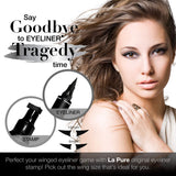 LA PURE Waterproof Eyeliner Stamp - 2 Wingliner Black Make Up Pens, Vamp Style Wing, Smudgeproof & Sweatproof, Perfect Cat Eye Look, Winged Long Lasting Liquid Eye Liner Pen, Eyeshadow, No Dipping