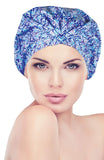 Betty Dain Trendy Turban Comfort Fit Shower Cap, Water Repellent, Sound-reducing Polyester Keeps Hair Protected, Elastic-free Trim Eliminates Imprints, Roomy Design Fits Securely, Rainfall