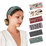 6 Packs Women Headbands Yoga Sport Running Hair Bands Floral Bandeau Boho Elastic Head Wrap Turban Headwraps Cute Hair Accessories