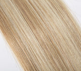 Tape in Hair Extensions Human Hair 40 Pieces Highlight Balayage Double Side Tape Seamless Skin Weft Natural Hair Extensions 40pcs Long Straight(14 inch 80g,#18/613 Light Ash Brown mix Bleach Blonde)