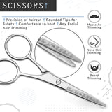 Hunter Jack Beard Grooming Kit for Men, 3pc - Metal Comb, Beard Scissors, Straight Razor - Great for Beard Growth, Trimming & Styling Your Mustache and Beard Care - Premium Gift Box & Free eBook