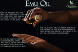 Emu Oil - Cold Pressed 100% Pure Natural 2 oz Hair Face Body Healthy Best Skin Split Ends Nails Cuticles 6 Times Refined Premium Grade