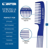 Lift Teasing Wide Tooth Comb – 5 Pack Chemical and Heat Resistant Detangler Comb – Anti Static Comb For All Hair Types – Durable and Lightweight - By Cantor