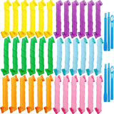 36 Pieces Hair Curlers Spiral Curl Styling Kit Spiral Curlers Hair Roller No Heat Hair Curler for Extra Long Hair Most Kinds of Hairstyle (45 cm/ 17.7 Inch, Pink, Blue, Yellow, Green, Orange, Purple)