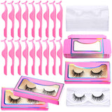 90 Pieces Empty Eyelash Case Set Include 30 False Eyelash Storage Box Empty Eyelash Packaging Box, 30 Eyelash Tray, 30 False Eyelash Applicator Tool for Women Valentine's Day (Holographic Frame)