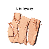 Compact Powder Highlighter - SELF BEAUTY Aurora Illuminating Long Lasting Brightness Natural Face & Body Glow Healthy Skin Tone 7g/0.25oz No.01 Milkyway