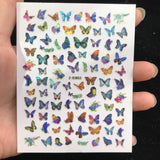 LimoLei Z-D3752 to Z-D3760 Mix 9 sheets laser butterfly nail stickers