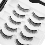 5 Pairs Natural False Eyelashes with Full Upgrade Eyeliner - Secure Strong Hold for Lashes - No Magnet and No Glue - Lightweight and Non-irritation