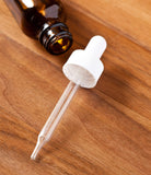 1 oz Amber Glass Boston Round White Dropper Bottle (12 Pack) + Funnel